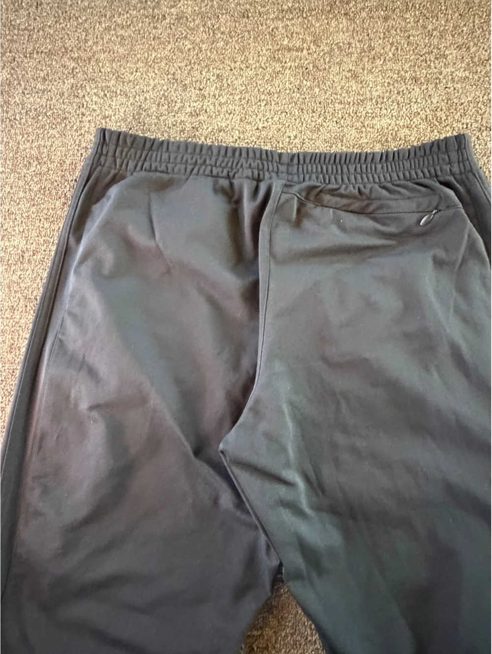 Adidas Men's Large Black 3-Stripe Track Pants Zip Pocket